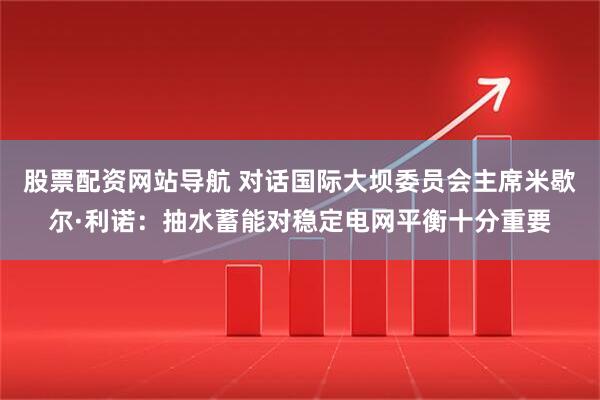股票配资网站导航 对话国际大坝委员会主席米歇尔·利诺：抽水蓄能对稳定电网平衡十分重要